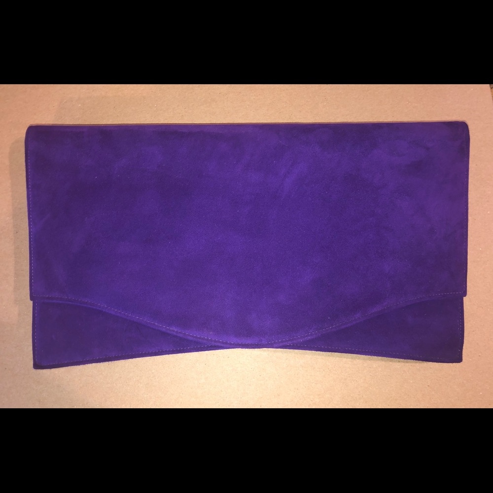 Vintage Bruno Magli Purple Suede & Leather Clutch